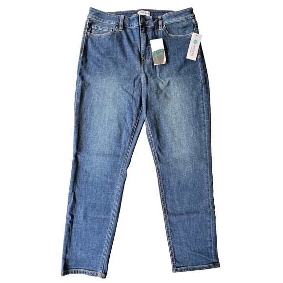studio blue Denim - NWT Studio Blue Straight Leg High Rise Stretch Jeans, Medium Wash, Women's 32/14